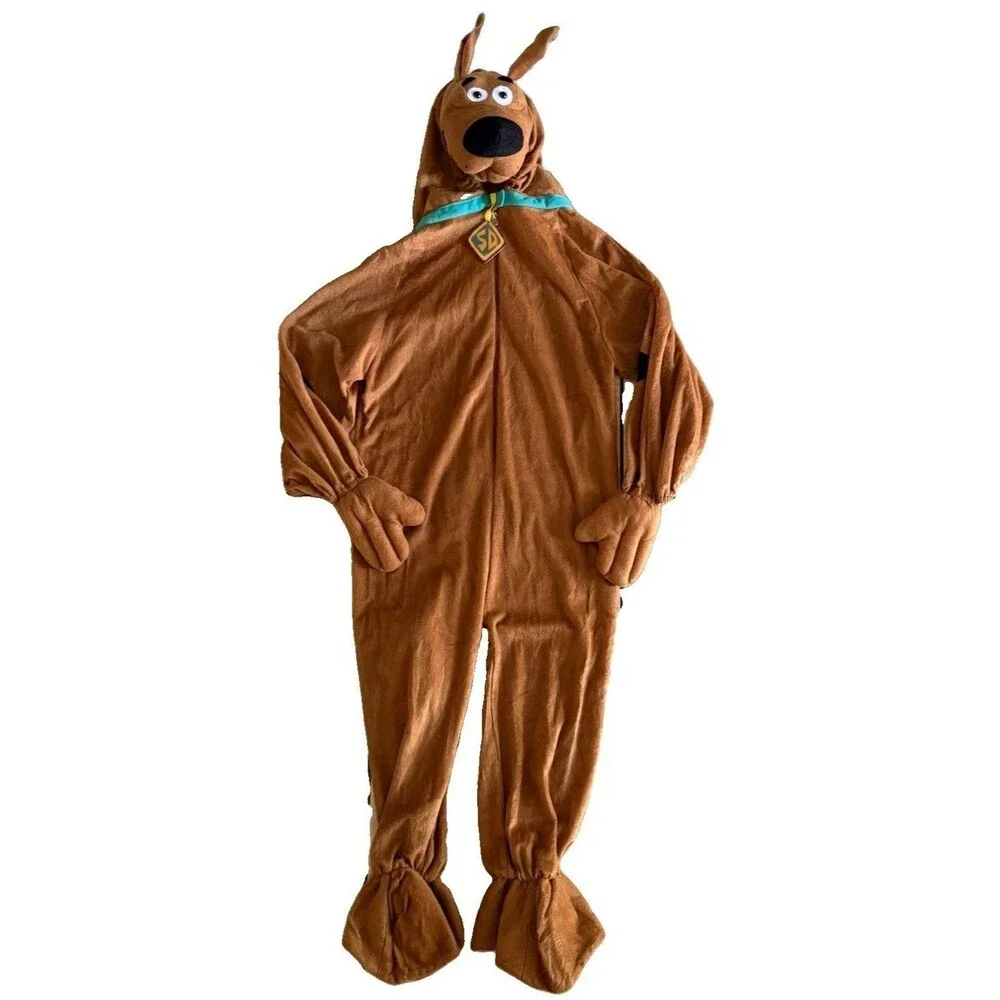 Scooby Doo Halloween Costume Kids Youth Large L Deluxe Rubies Plush Jumpsuit EUC